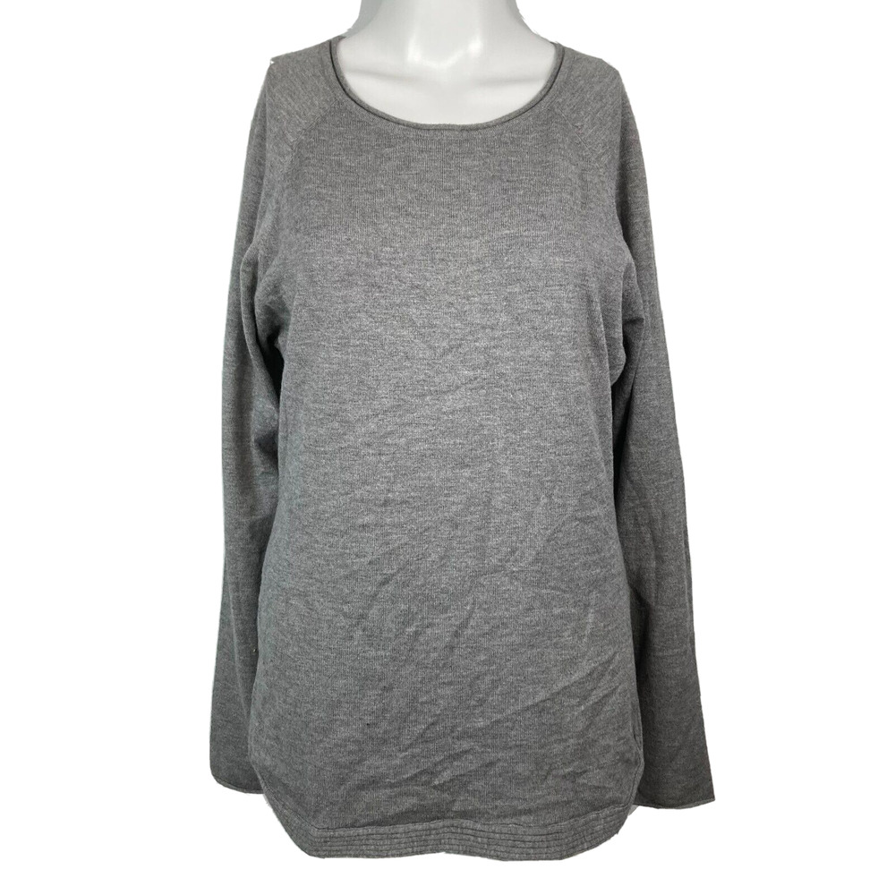 Femme Fatale Sweater Womens Sz‎ S Gray Knit Lightweight Raglan Pullover